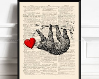 Sloth, Brother Poster Gift, Best Aunt Gifts, Sloth Gift For Girls, Sloth Baby Gift, Gifts for Her, 3rd Anniversary Gift, Friendsgiving  380