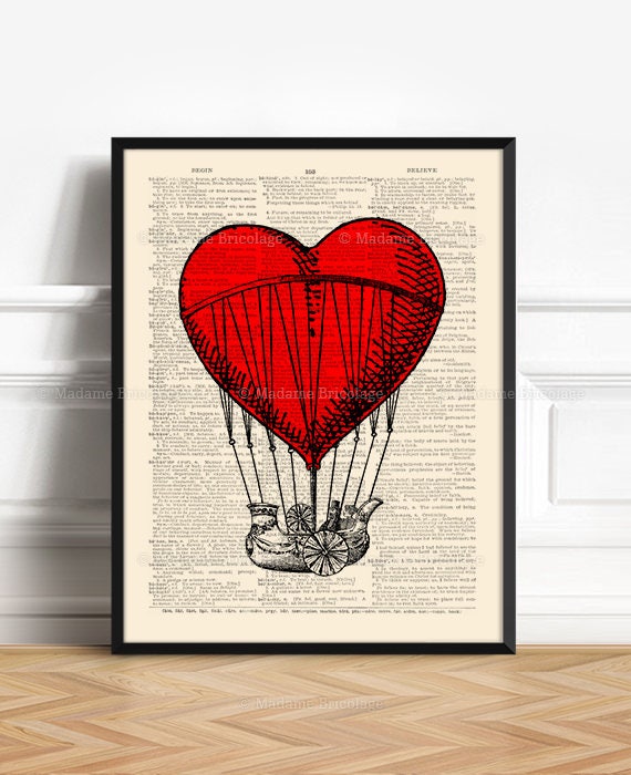 Steampunk Balloon Fantasy Creation Surreal Fine Art Print Poster A3 A4