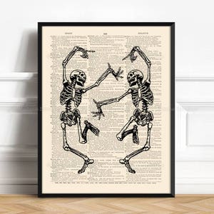 Dancing Skeleton, Cool Skeletons, Gifts For Him, Skull Poster Gift, Coworker Poster Gift, Funny Office Art, Birthday Gift, Funny Wall  267