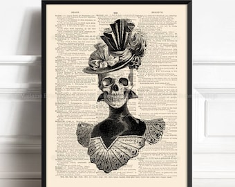 Skeleton Art Victorian Gothic Decor Gothic Wall Art Decor