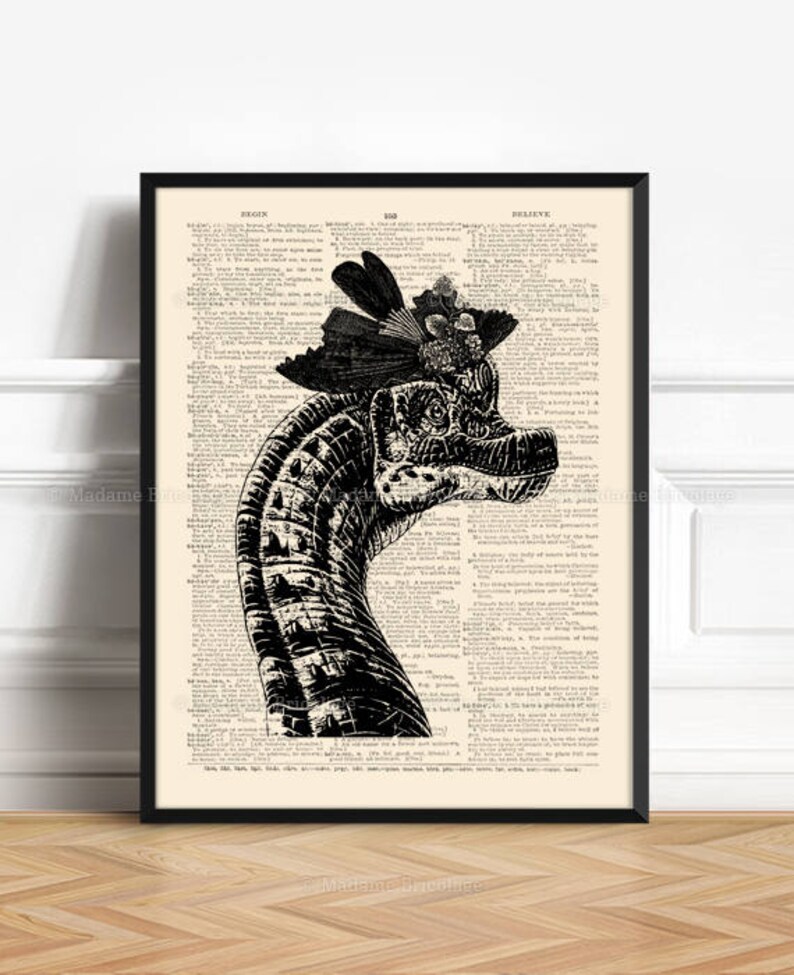 Cartel Del Arte Del Dinosaurio Decoracion De La Pared Del Etsy