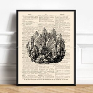 Mineral Art Prints, Gifts For Boss Woman, Mineral Poster, Best Auntie, Gift For Him, Alchemy Print, Gift for Coworker, Mom Decor Gift, 265