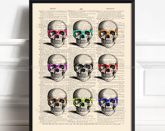 Schädel Geekery, Schädel Geek, Freund Männer Geschenk, Teenager Jungen Geschenk, Geekery Schädel Poster, College Wanddekor, Schädel Geek Poster, lustige Bürokunst, 194