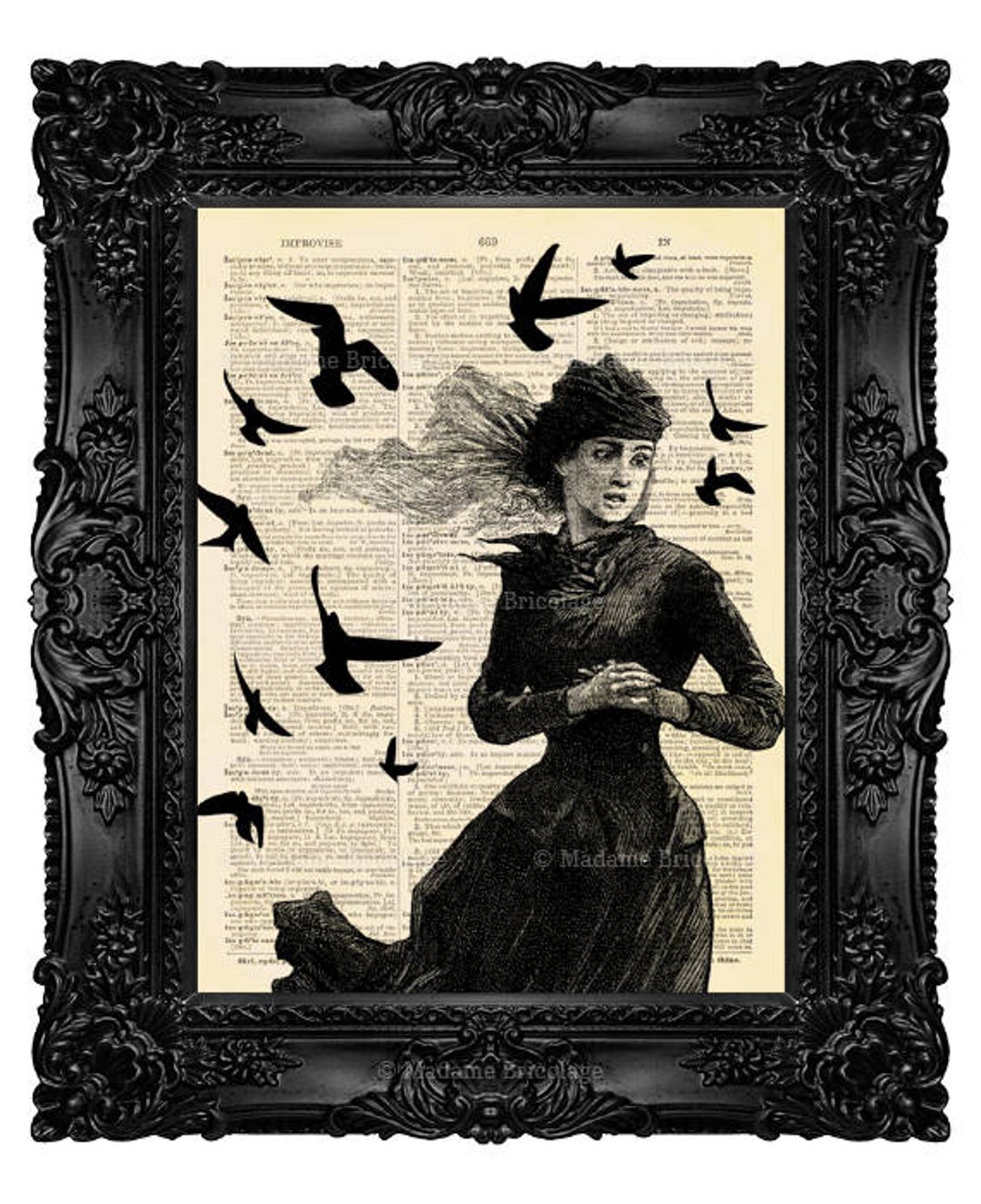 Victorian Witch Wall Art Office Decor Vintage Dark Romantic - Etsy