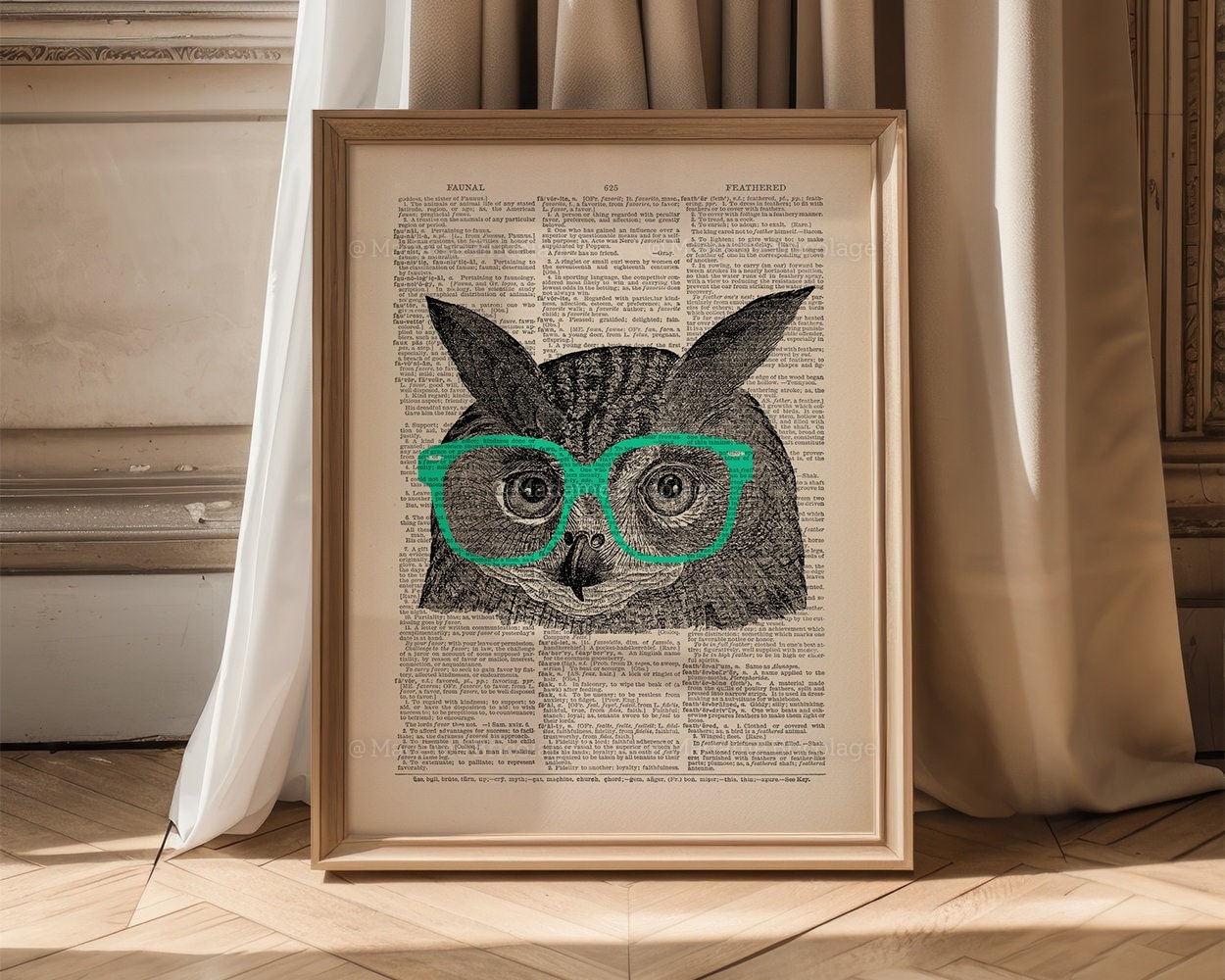 Wise Owl Print, Kids Room Owl, Siblings Art Gift, Geeky Glasses, Christmas Gifts, Owl Geek, Girls Nu