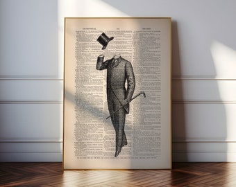 Surreal Art Print, Gothic Home Decor, Victorian Wall Art, Surreal Collage, Funny Ghost Art Print, Victorian Gothic, Halloween Decor Art 170
