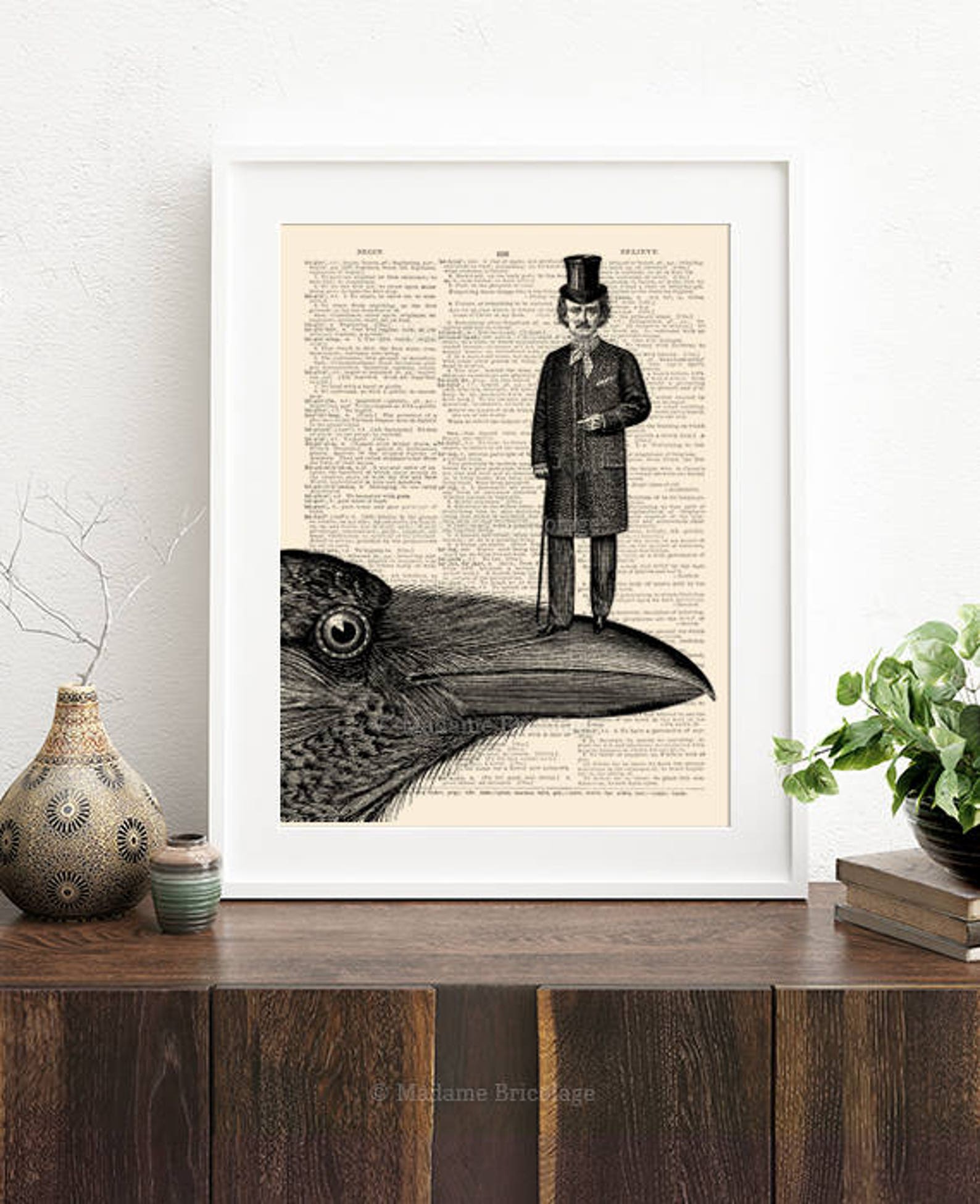 Edgar Allan Poe, Poe Art Print, Nevermore Raven, Edgar Poe Print Art ...