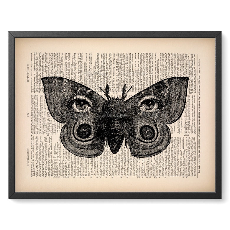 蛾のプリント、蛾のアートプリント、蛾の羽、蛾の本のページ、蛾の絵