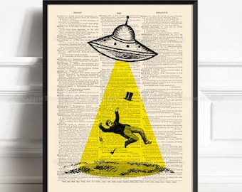 UFO Poster, Book Lover Poster, Alien Abduction, Fringe Art, I Believe, Friend Poster Gift, Boy Poster Gift, Literary Gift Poster, Cool 156