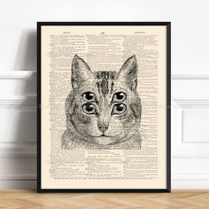 Optical Illusion Art, Funny For Cat Lover, Trippy Cat, College Dorm Room, Geeky Gifts For Him, Psychedelic Poster, College Student Gift 473 image 2