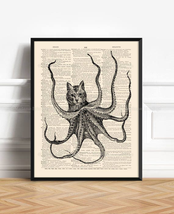 Octopussy, Octopus Tentacle Art, Wife Poster Gift, Kraken Wall