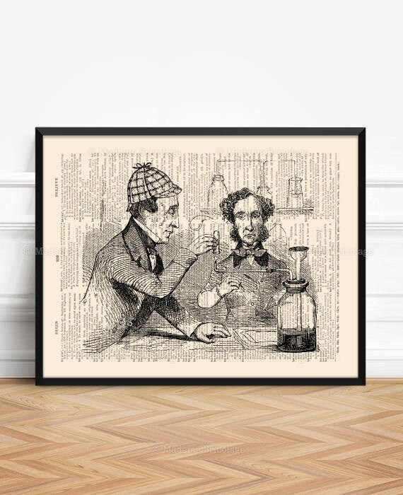 Holmes Watson, Boyfriend Gift, Book Lover Poster, Sherlock Holmes, Gifts For Him Print, Gift for Coworker, Literary Gift Print 297