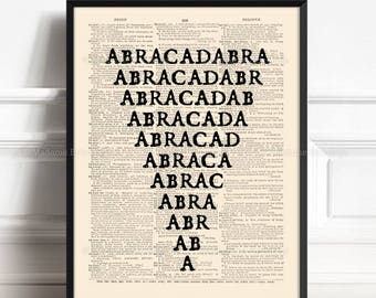 Abracadabra, Unique Gift, Magic And Occult, Gothic Home Decor, Gift for Him to 10, Minimalistic Poster, Funny Office Art, Home Office  214
