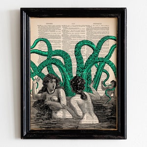 Octopus Tentacles, Unique Gift Poster, Kraken Art, Sister Gift, Tentacles Bathroom, Funny Bathroom Art, Coworker Gift Print, Geeky Groom 511