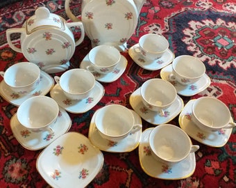 French Art  Deco 23 piece teaset P.F backstamp