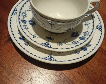 Masons ironstone Trio teacup and saucer and plate Denmark pattern