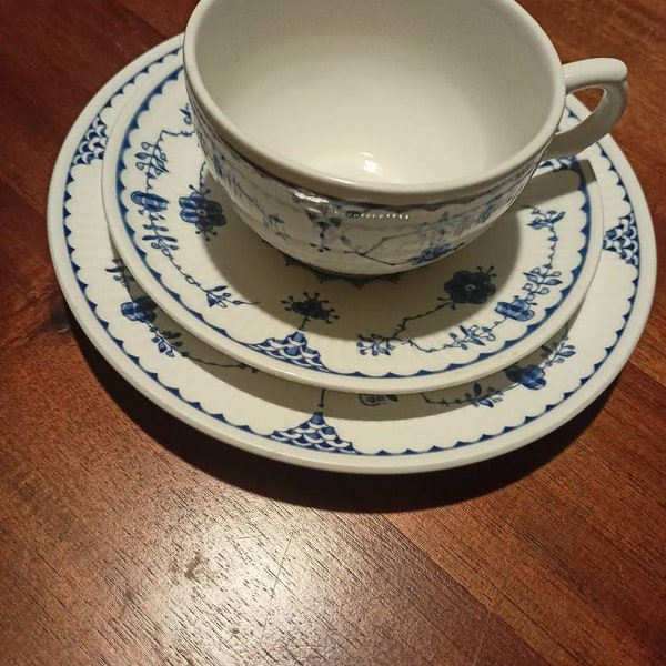 Masons ironstone Trio teacup and saucer and plate Denmark pattern