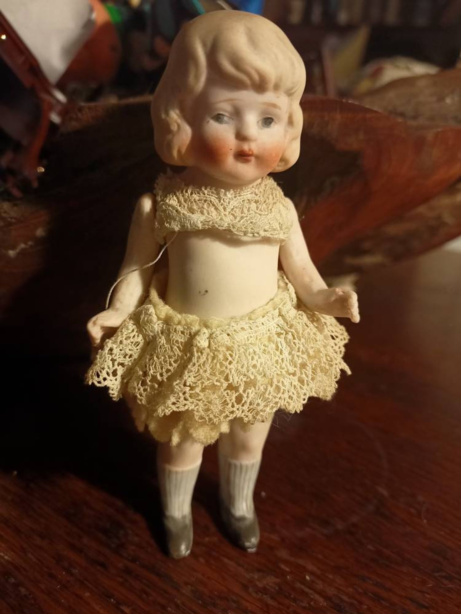 Nippon Bisque Kewpie Doll Flapper Vintage Hand Painted Miniature Doll ...