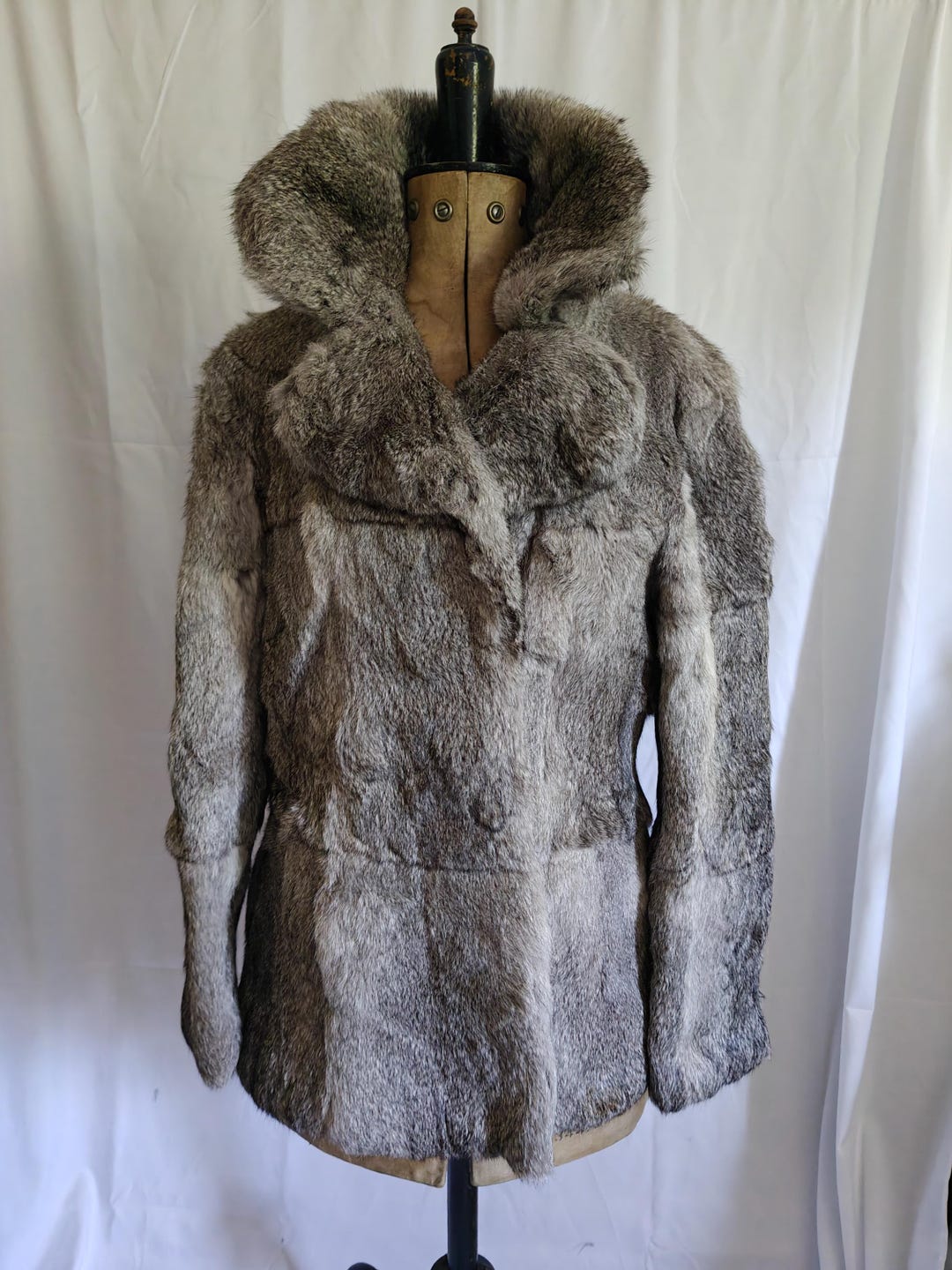 Rare Rabbit Grey Jacket Vintage Grey Coney Rabbit Fur Jacket. Lovely Large Lapels. - Etsy