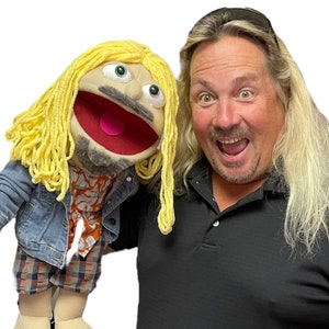 Look Alike Portrait Full Body Hand Puppet with a stand and arm rods