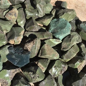 Real Green Obsidian Rough image 2