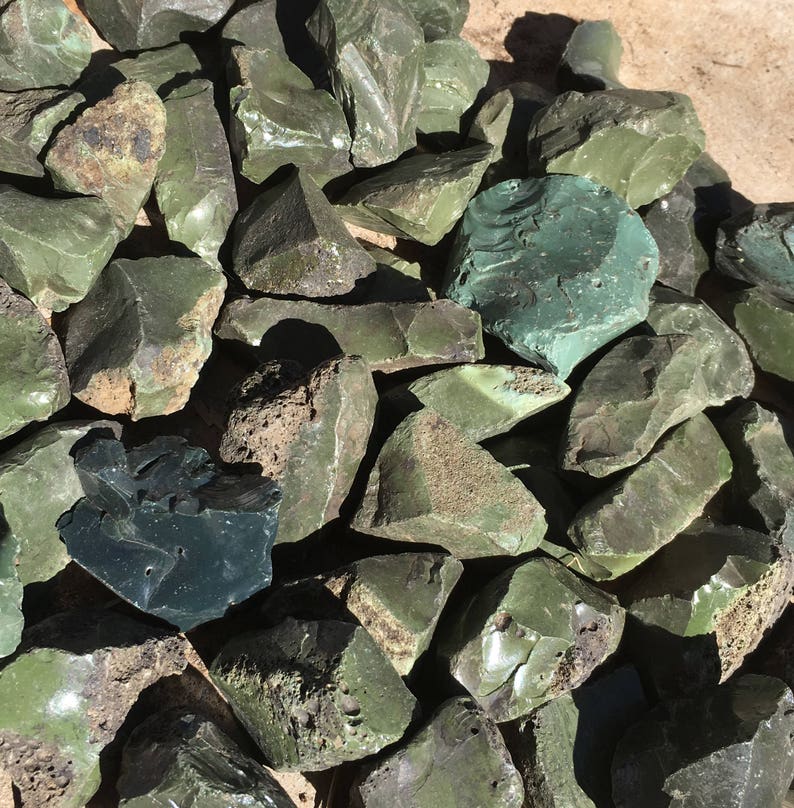 Real Green Obsidian Rough image 2