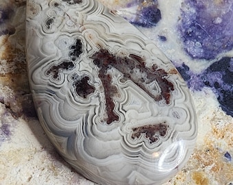 Crazy Lace Agate, Thick Drop Cabochon, 547