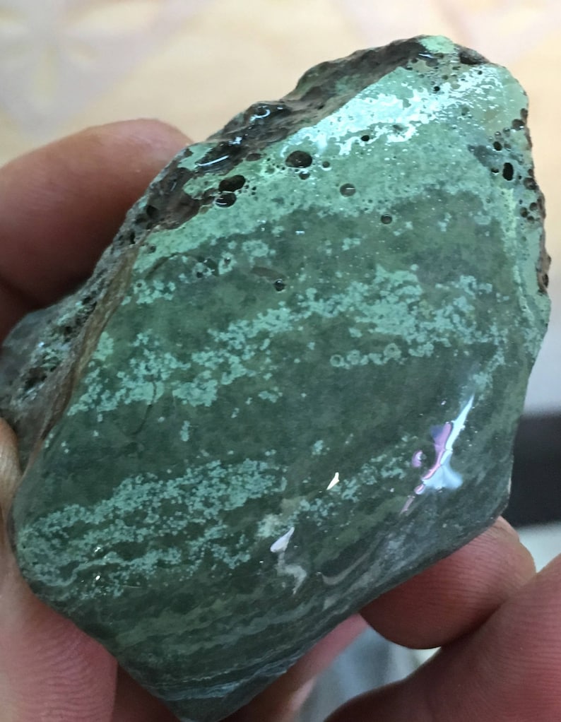 Real Green Obsidian Rough image 1