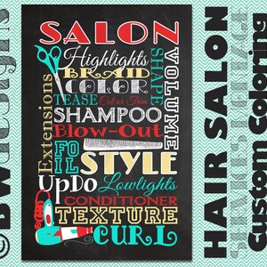 Tafel Stil HAARSALON Zeichen | Hair Stylist Zeichen | Salon Dekor | Salon Services Zeichen | Kundenspezifische Farben, Größe Full Custom verfügbar