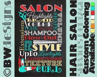 Chalkboard Hair Salon Sign: Custom Colors & Sizes