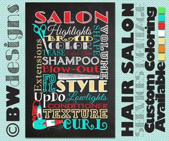 Custom Hair Salon Poster Hair Stylist Sign Salon Decor Etsy