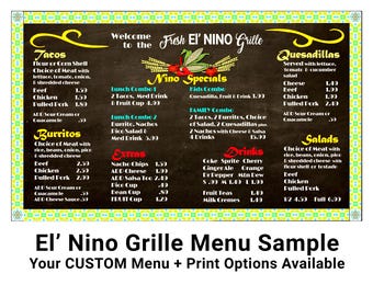 Custom Large Format & Multiple Panel Menu DESIGN for Restaurant Coffee Shop Food Truck Bar | Indoor Outdoor Cafe Menu Boards Print Options