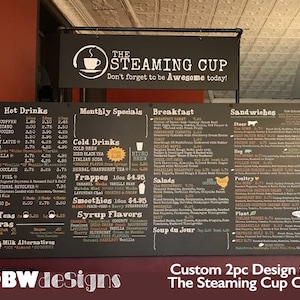 Diseño de menú personalizado Diseño de tablero de menú horizontal - Menú de cafetería Menú de restaurante Precios de alimentos y bebidas - Letrero de café al aire libre Letrero de camión de comida Lg