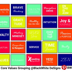 Core Values A-Z Prints: Mindset Mastery, Staff Motivation