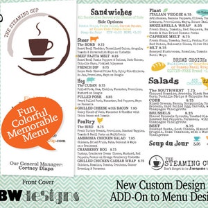 Menú de papel PERSONALIZADO Diseño profesional y opciones de impresión / Llamada para llevar a casa Menú de entrega de pedido / Menú de mesa plegable Menú de folleto de restaurante