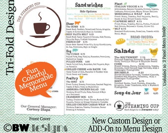 CUSTOM Paper Menu Professional Design & Print Options | Take Home Call In Order Delivery Menu | Folding Table Menu Restaurant Brochure Menu
