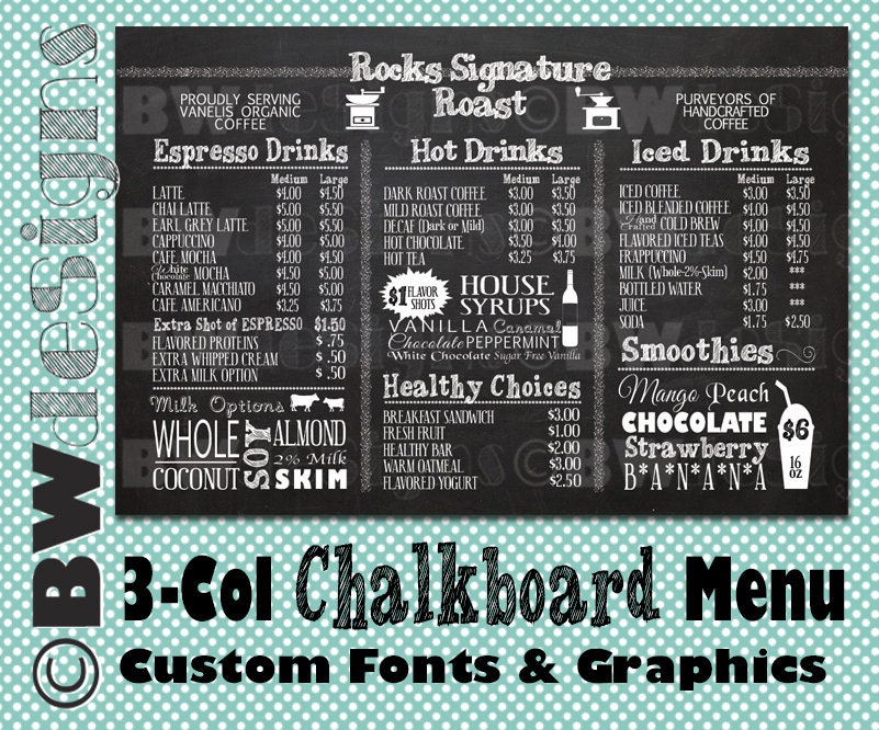Overwhelming Menu Design Large Format Menu Design- One Big Board or Multi-panel Design- Make a ...