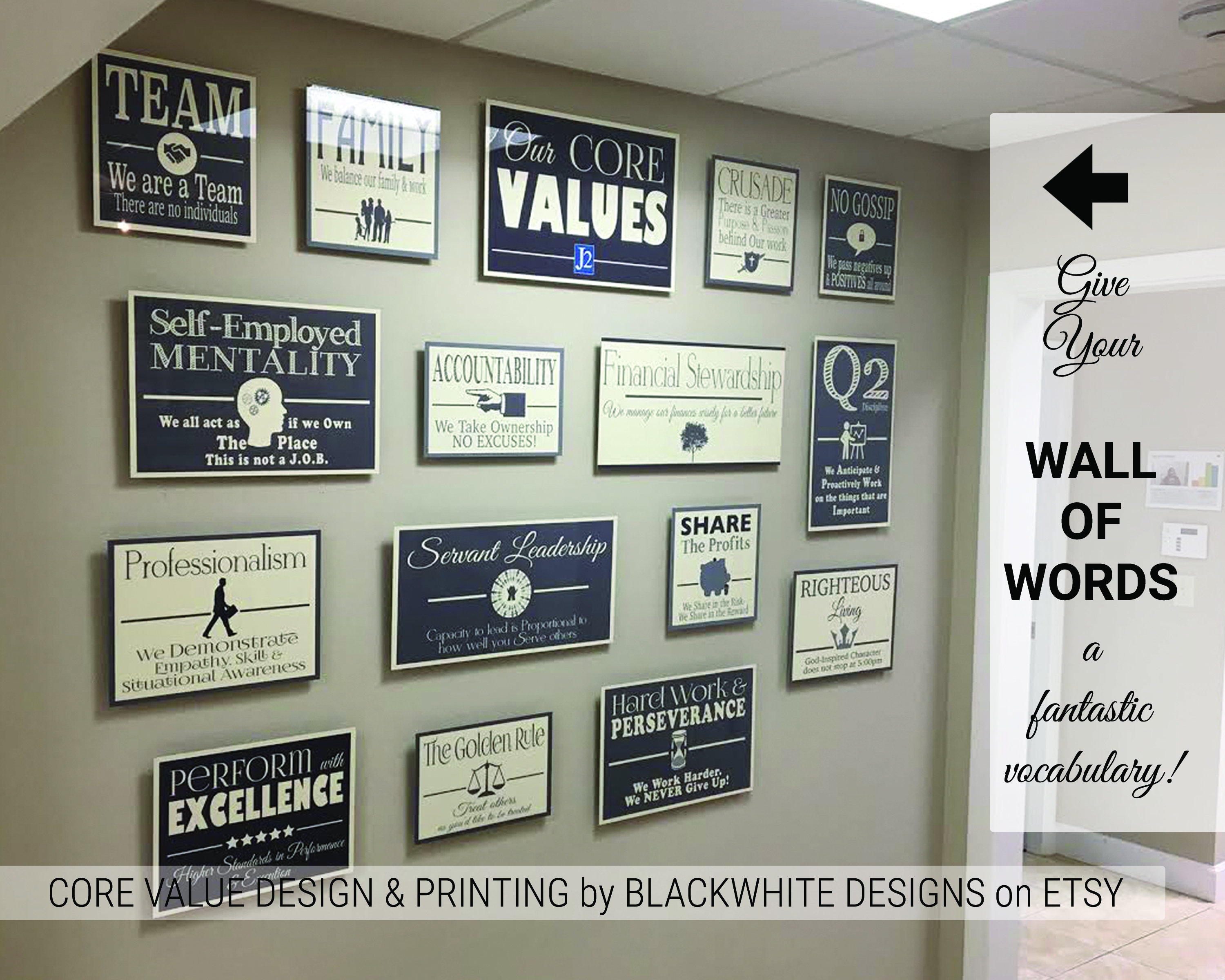 Core Values Sign Boards Custom Core Values Signage: Company Ideals Wall Art - Etsy