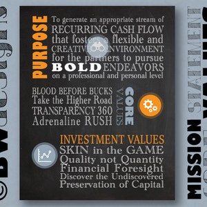 Standard MISSION STATEMENT Design- Core Values Poster- Purpose- Corporate Goals- Motivation- Employee Inspiration- Custom Business Design