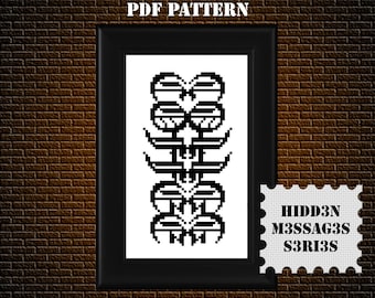 Coffee - Cross Stitch Pattern PDF - Hidden Message - counted cross stitch chart - coffee embroidery pattern - KbK-134