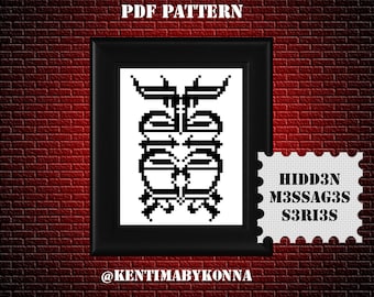 MATURE - Cross Stitch Pattern PDF - Hidden Message - F*ck - subversive funny chart - snarky cross stitch - insult pattern - KbK-126