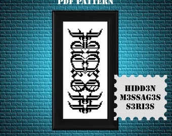 MATURE - Cross Stitch Pattern PDF - Hidden Message - F*ck off - snarky x stitch - subversive funny pattern - counted chart insult - KbK-133