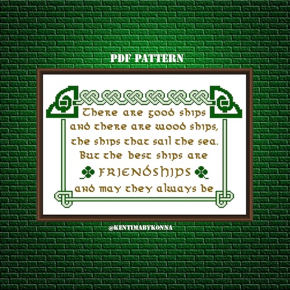 Irish Friendship Toast Cross Stitch Pattern PDF Irish - Etsy