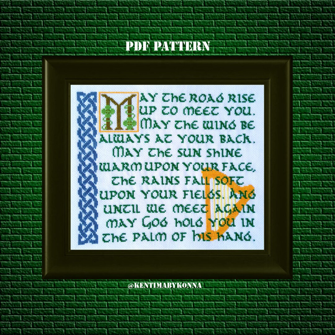 Irish Blessing Cross Stitch Pattern PDF May the Road Rise up to Meet You Celtic Pattern