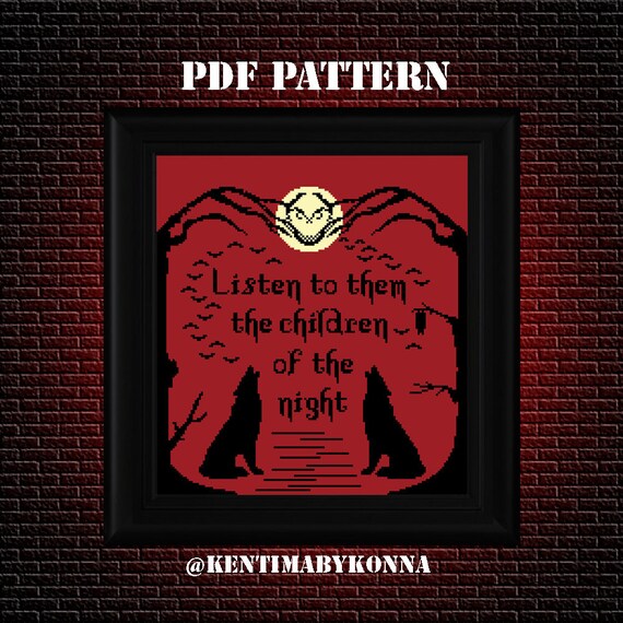 Children Of The Night Cross Stitch Pattern Pdf Dracula Etsy