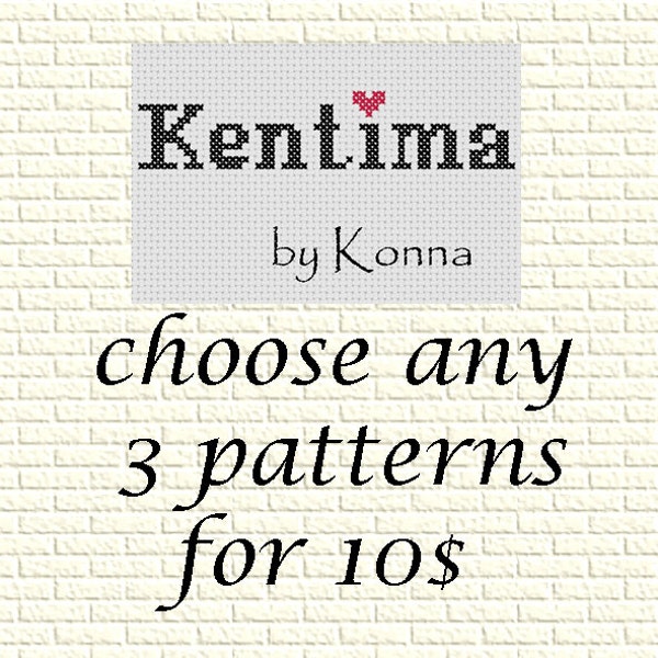 SALE - Cross Stitch Patterns Special Offer - Choose any 3 Patterns for 10 US dollars  - special deal - patterns bundle