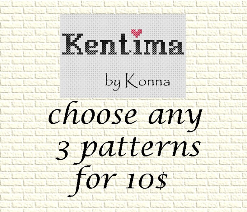 SALE Cross Stitch Patterns Special Offer Choose any 3 Patterns for 10 US dollars special deal patterns bundle image 1