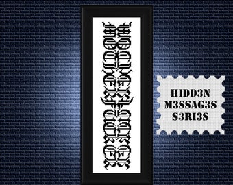 MATURE - Cross Stitch Pattern PDF - Hidden Messages design - Motherf*cker - subversive funny cross stitch - swearing pattern - KbK-150