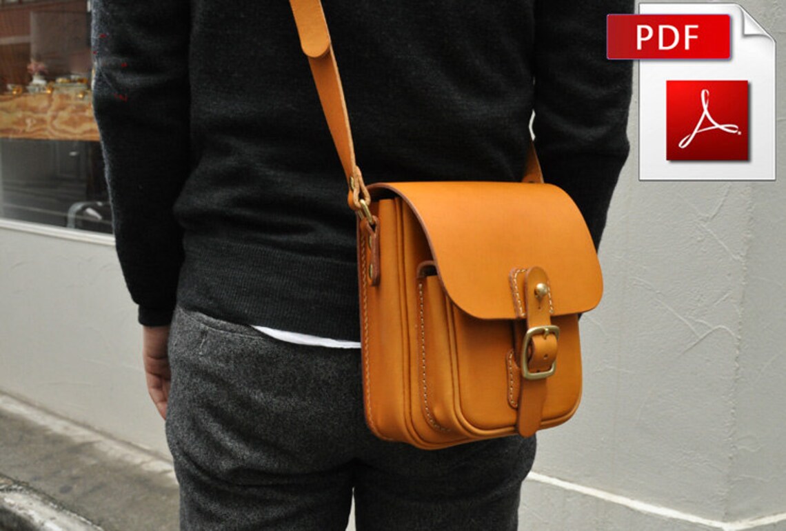 Pattern of small leather shoulder bag. PDF Etsy