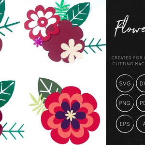Layered Flower SVG Flower for cricut silhouette cameo | Etsy